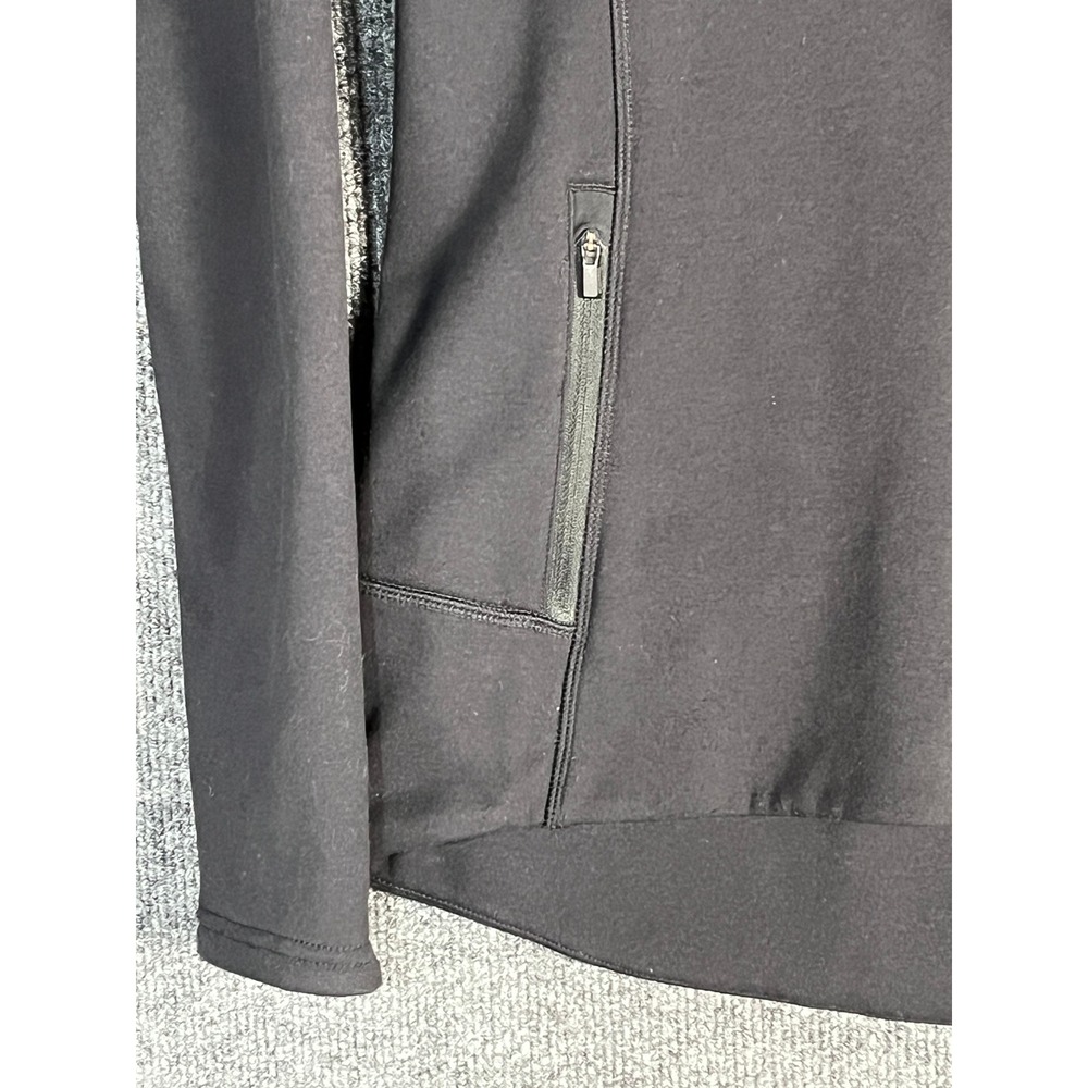 Athleta Womens Black Full Zip Hooded Jacket Reflective Trim Thumbhole Cuff Sz M - Picture 5 of 14